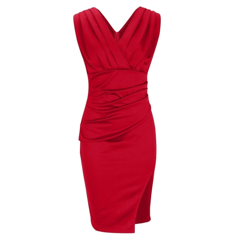 Brenda | Figurbetontes Kleid mit V-Ausschnitt und Schlitz
