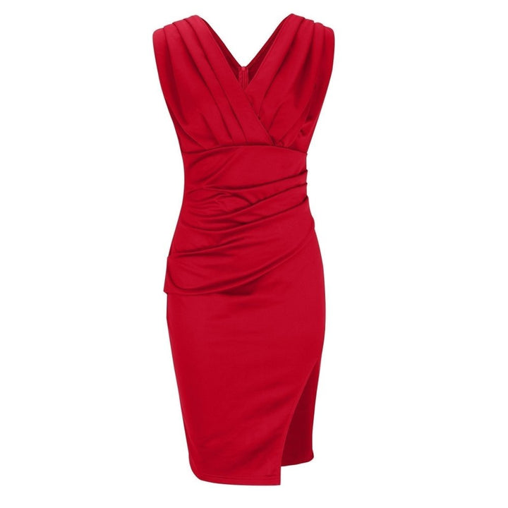 Brenda | Figurbetontes Kleid mit V-Ausschnitt und Schlitz