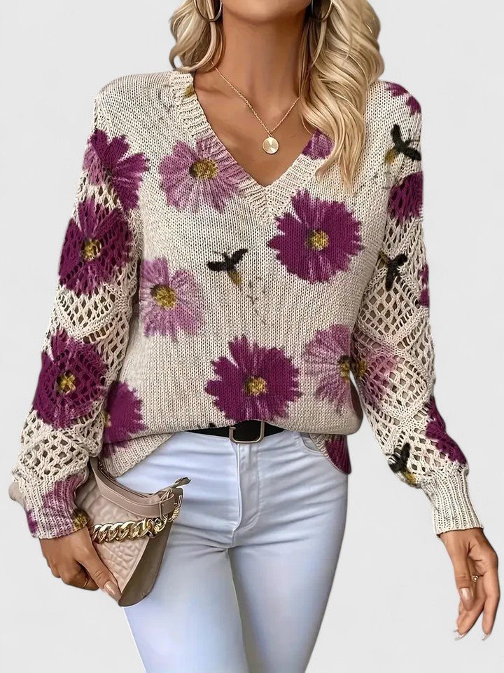 Nadine | Eleganter Pullover mit Blumenmuster