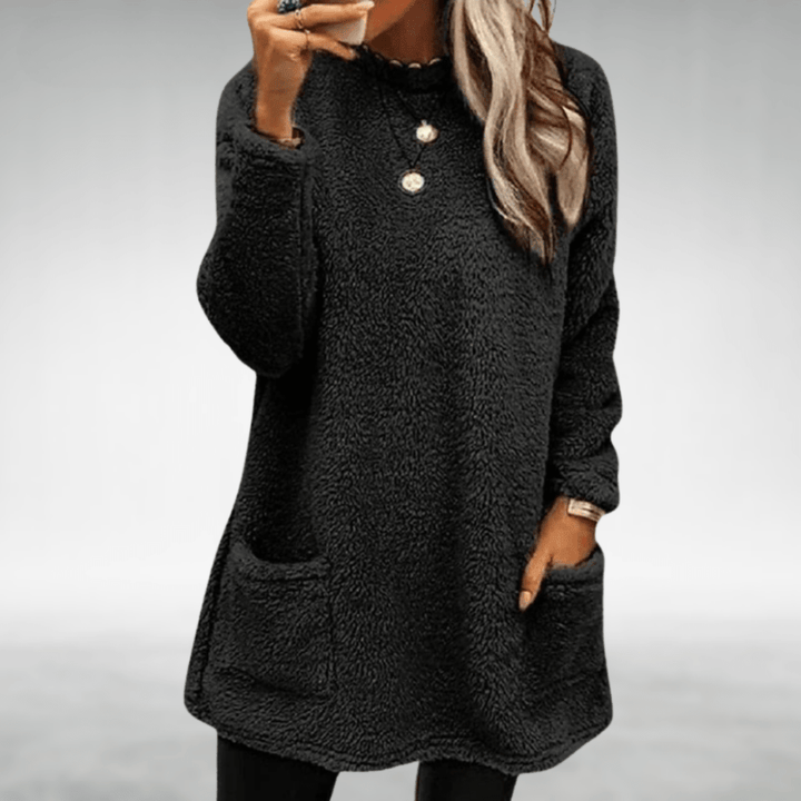 Beate | Baumwoll-Teddy-Tunika mit Taschen