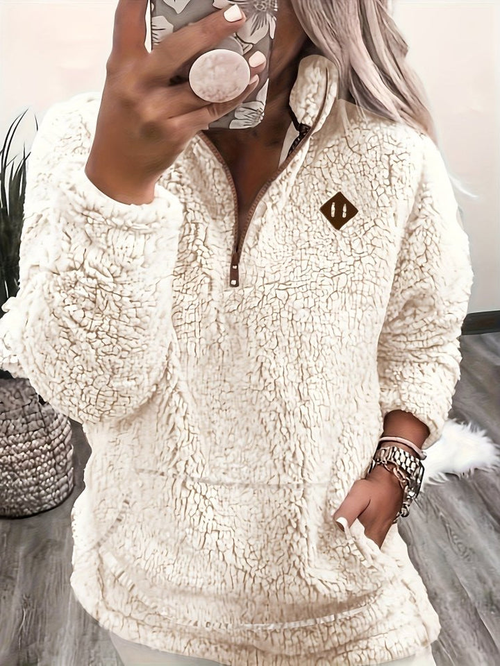 Jana | Teddy-Pullover mit Reißverschluss