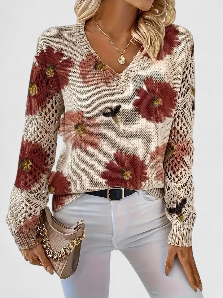 Nadine | Eleganter Pullover mit Blumenmuster