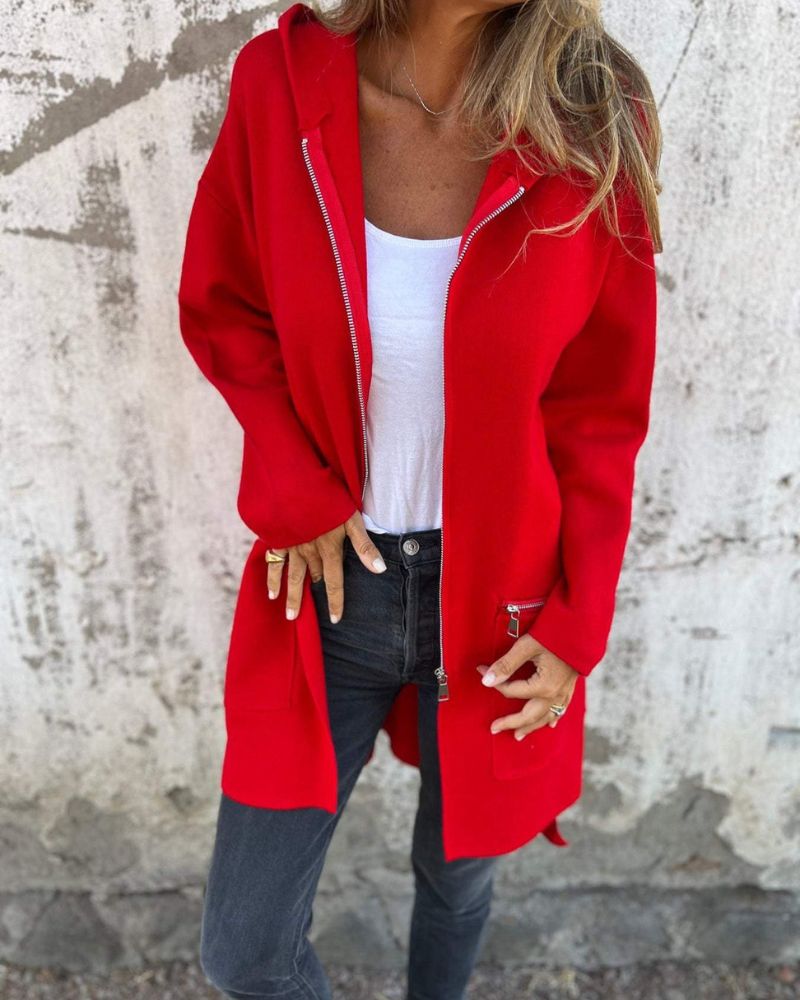 Yvonne | Stylischer Casual-Mantel mit Kapuze