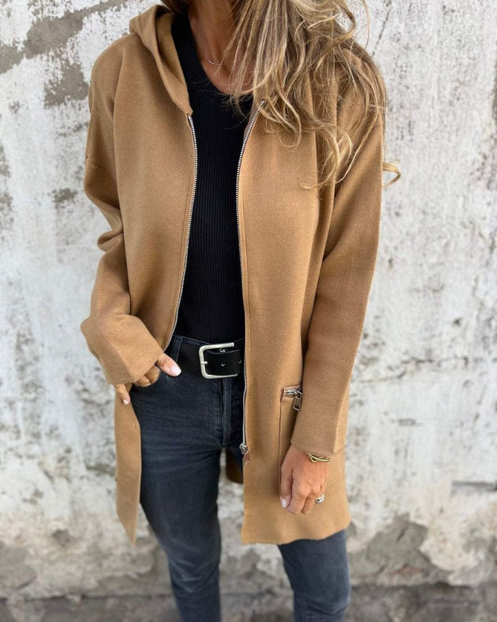 Yvonne | Stylischer Casual-Mantel mit Kapuze