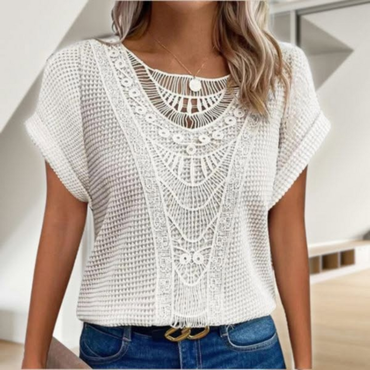 ZARELLE™ | Vintage Lace Detail Top