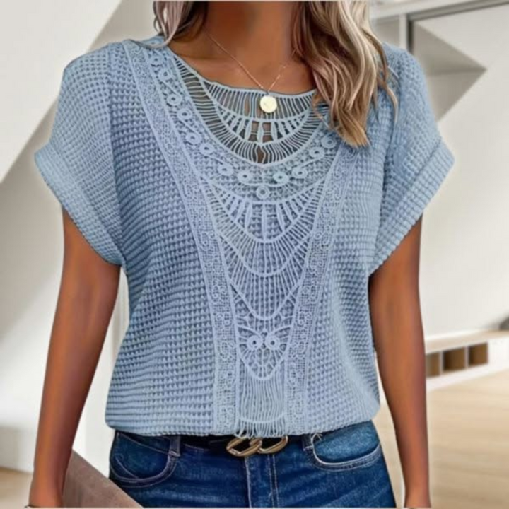 ZARELLE™ | Vintage Lace Detail Top