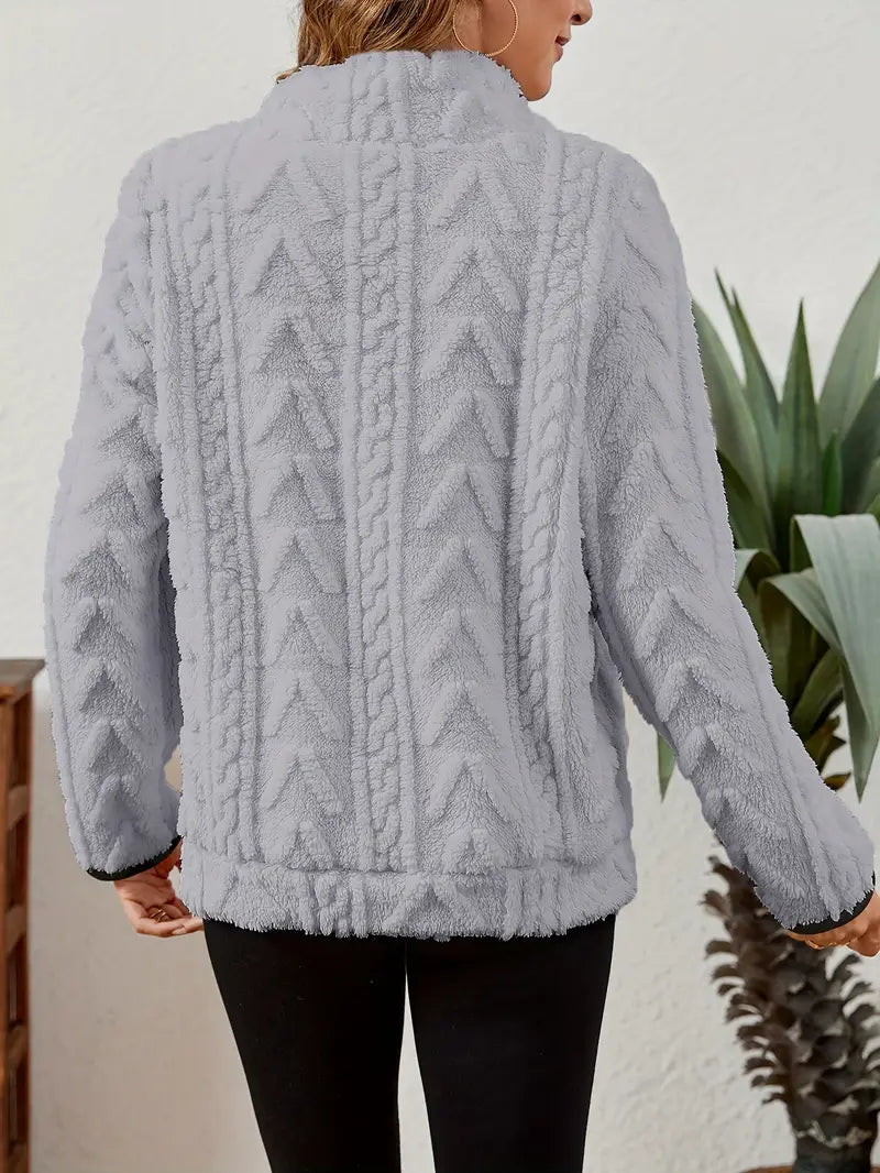 Ilona | Weicher Fleece-Pullover mit Halb-Reißverschluss