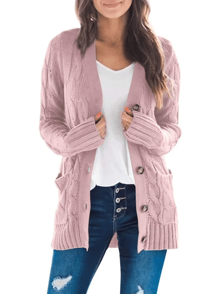 Ulla | Kuscheliger Cardigan mit Zöpfen