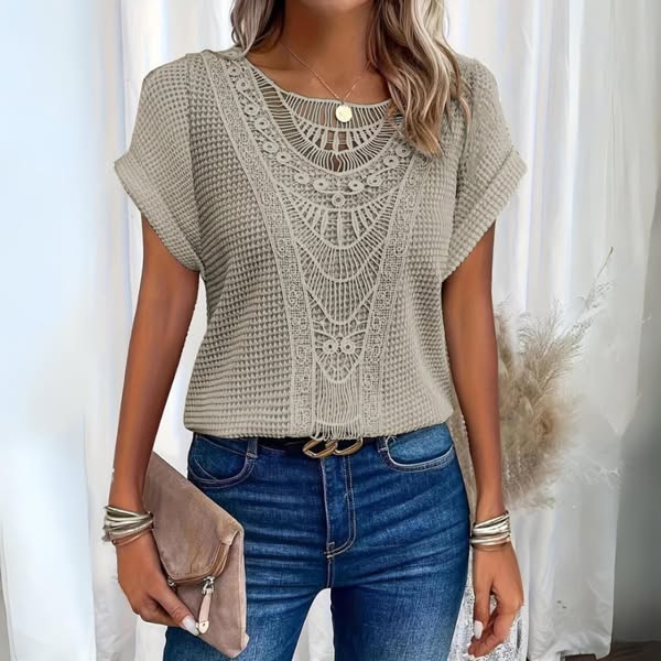 ZARELLE™ | Vintage Lace Detail Top