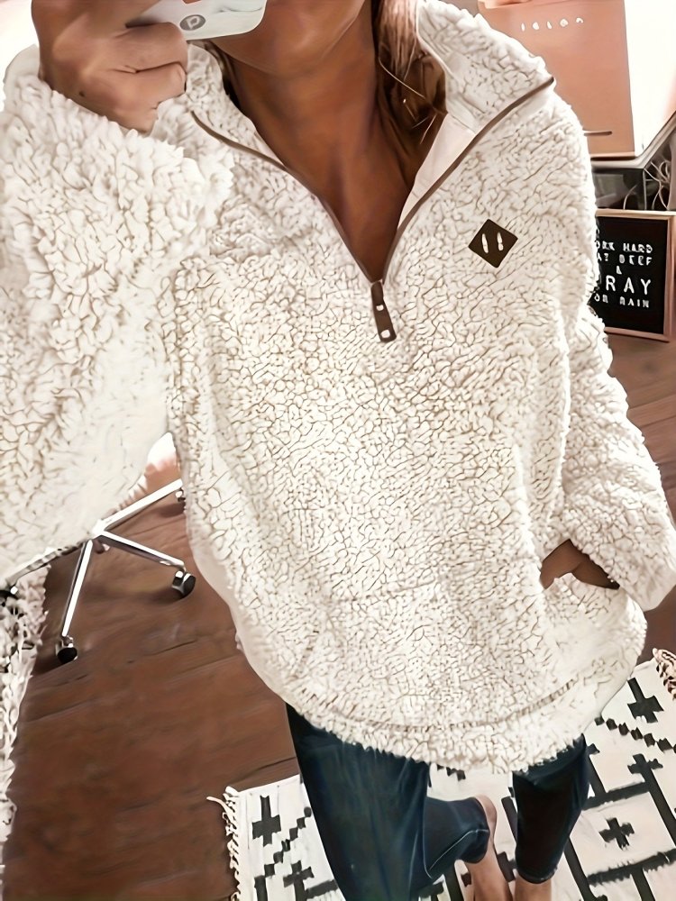 Jana | Teddy-Pullover mit Reißverschluss