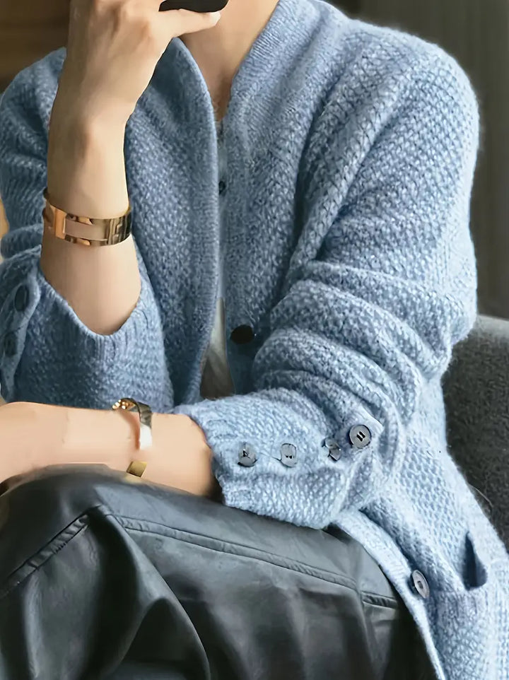 Evelin | Cardigan aus Kaschmirmischung mit Knöpfen