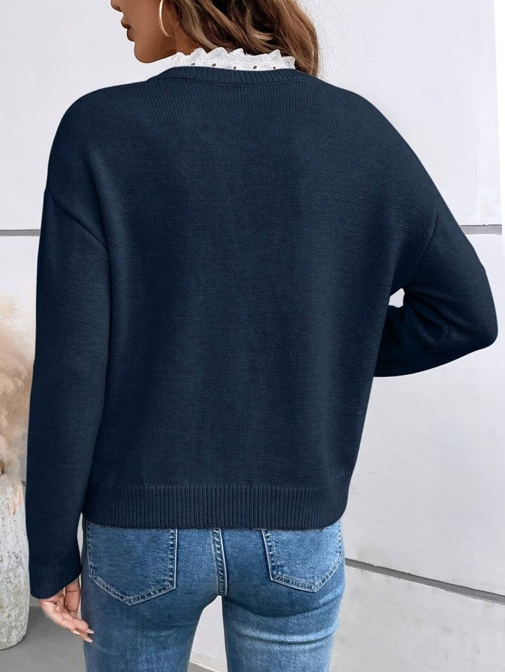 Gisela | Pullover mit Spitzen-Detail