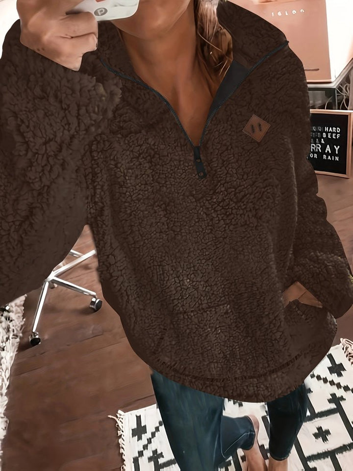 Jana | Teddy-Pullover mit Reißverschluss