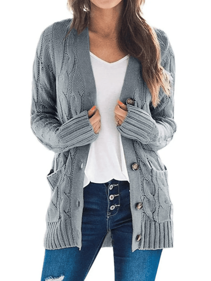 Ulla | Kuscheliger Cardigan mit Zöpfen