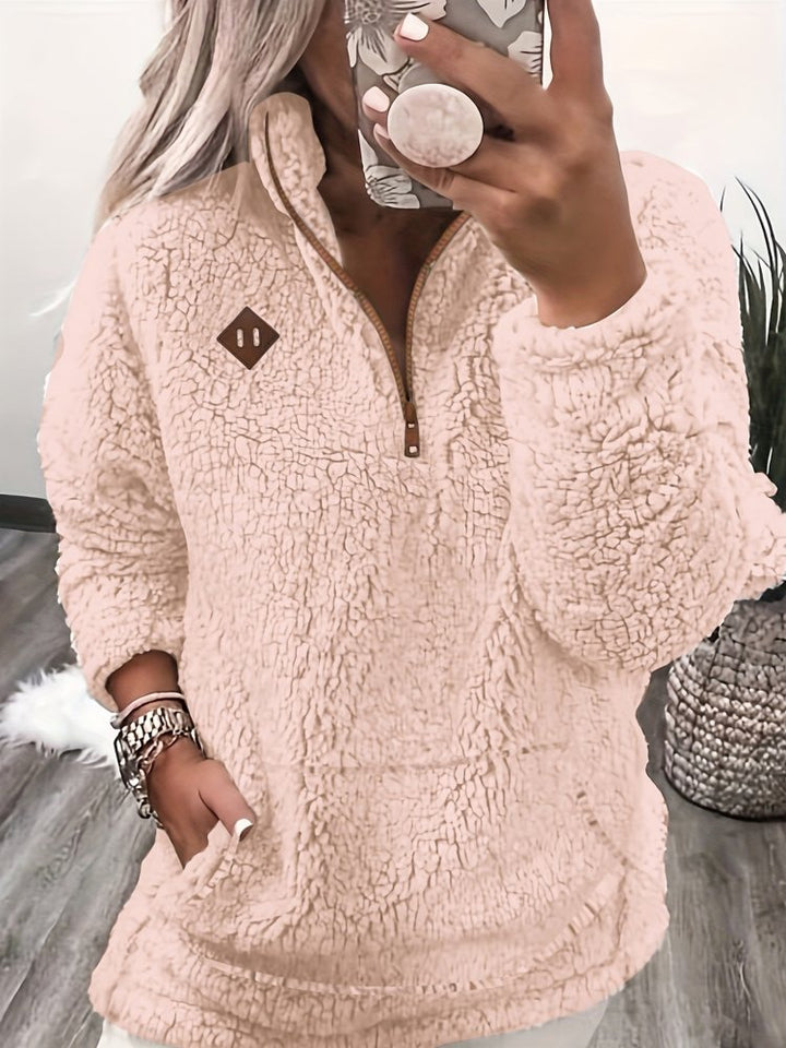 Jana | Teddy-Pullover mit Reißverschluss