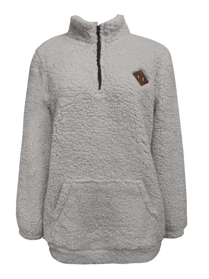 Jana | Teddy-Pullover mit Reißverschluss