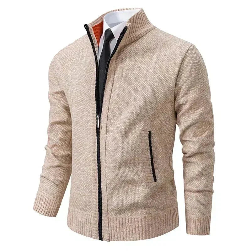 Leon | Strickpullover mit Reißverschluss und Taillierung