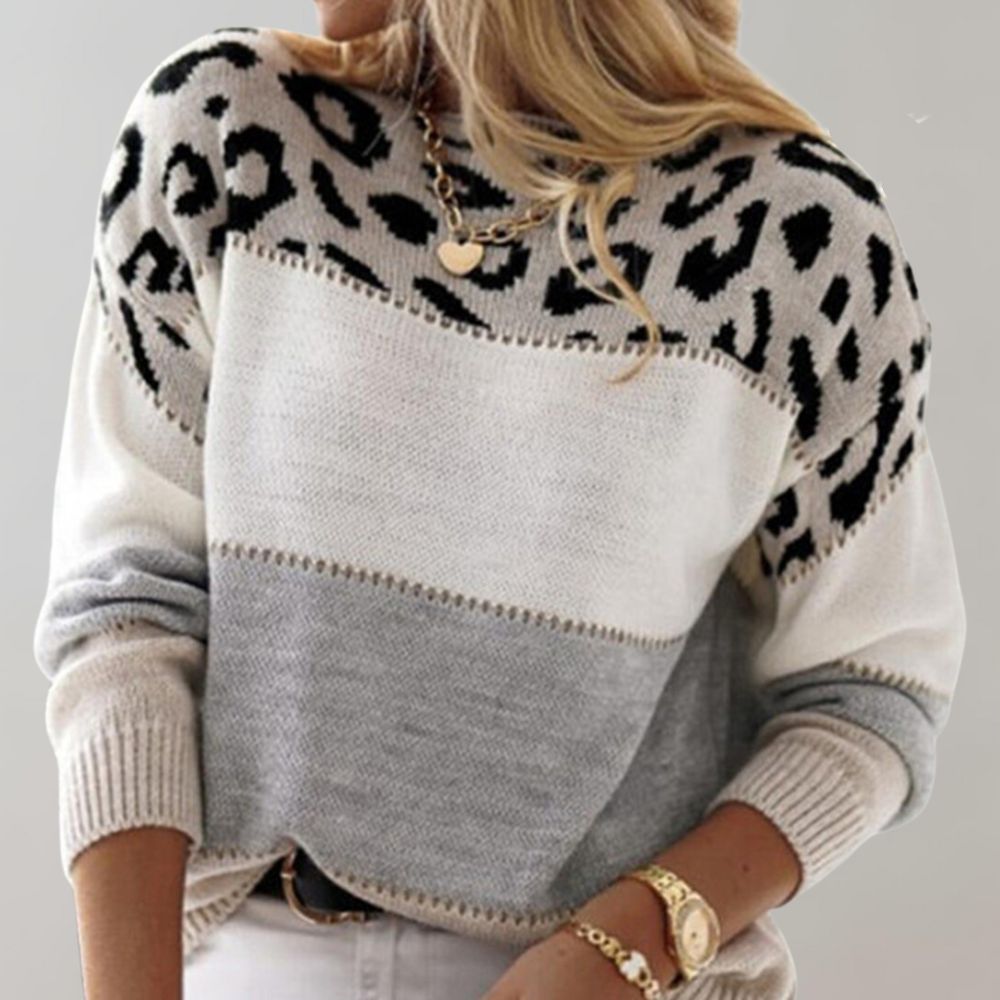 Gudrun | Freizeitpullover mit Leopardenmuster