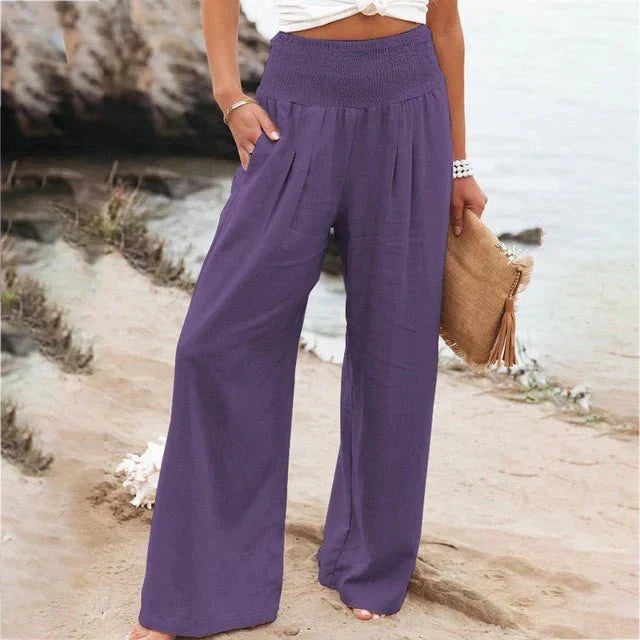 Antonina | Lange Hose aus Baumwolle und Leinen