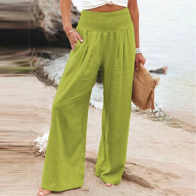 Antonina | Lange Hose aus Baumwolle und Leinen