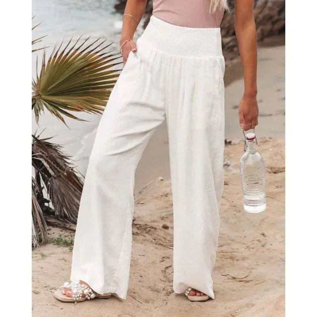 Antonina | Lange Hose aus Baumwolle und Leinen