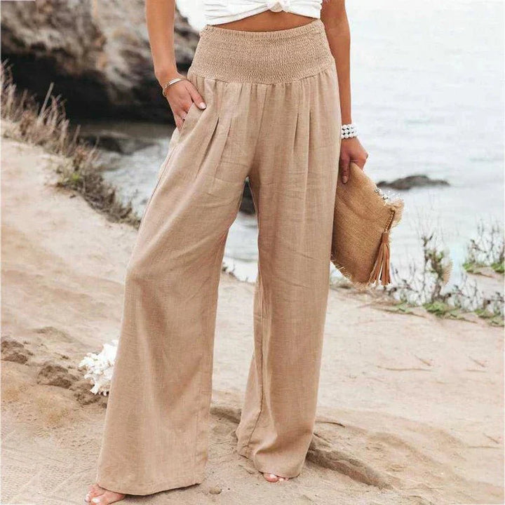 Antonina | Lange Hose aus Baumwolle und Leinen