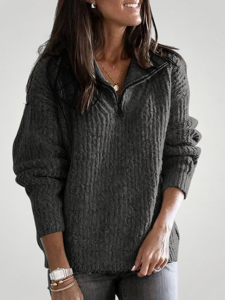 Adelina | Eleganter Reißverschlusspullover für Komfort