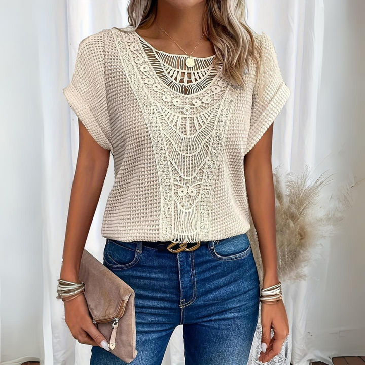 ZARELLE™ | Vintage Lace Detail Top