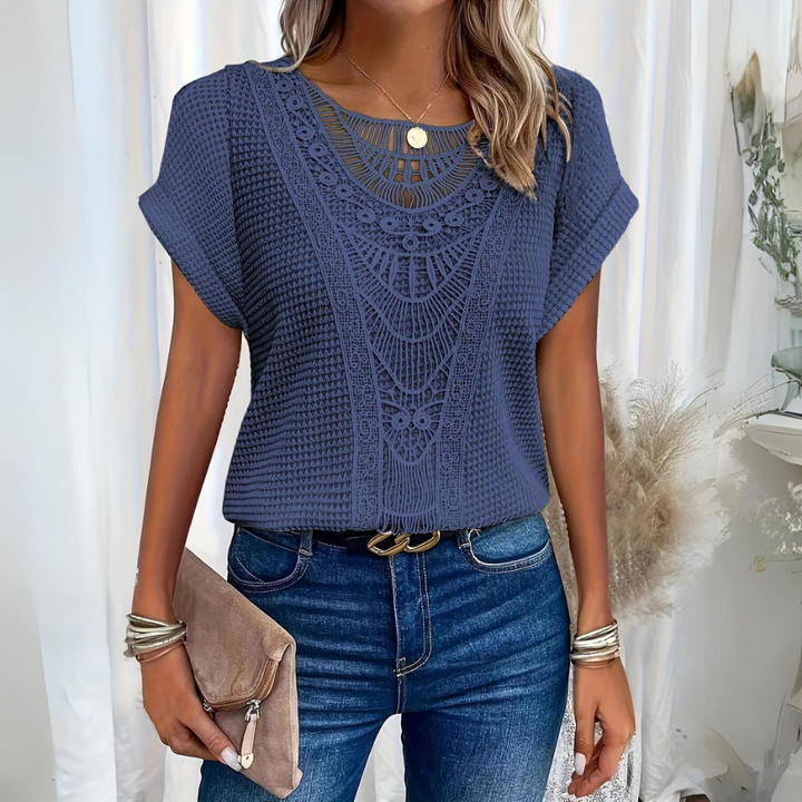 ZARELLE™ | Vintage Lace Detail Top