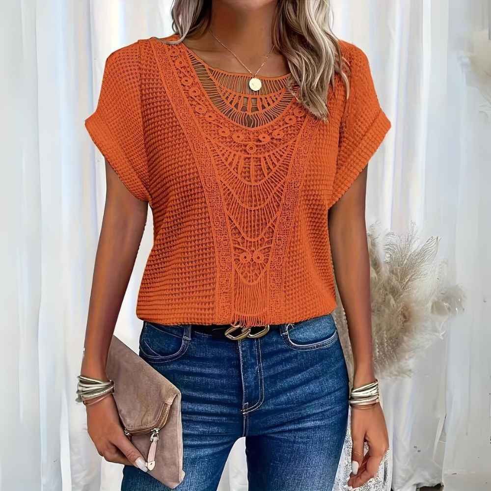 ZARELLE™ | Vintage Lace Detail Top
