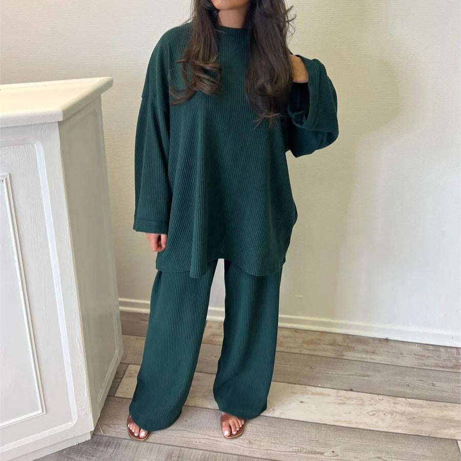 UNI™ - Lässiges Lockeres Top und Weites Bein Hosen Set