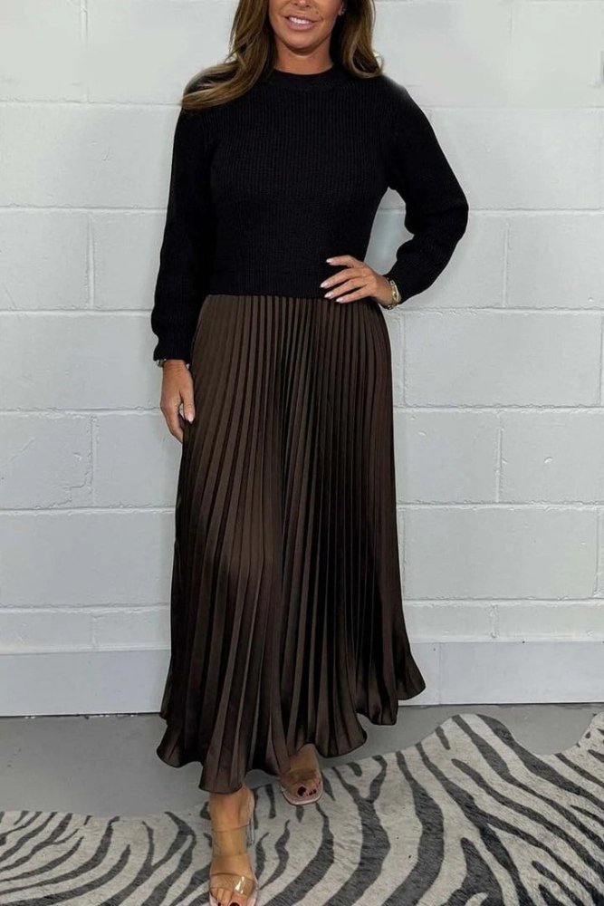 Michelle | Maxikleid mit Jersey und Faltenrock