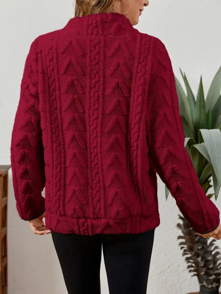 Ilona | Weicher Fleece-Pullover mit Halb-Reißverschluss