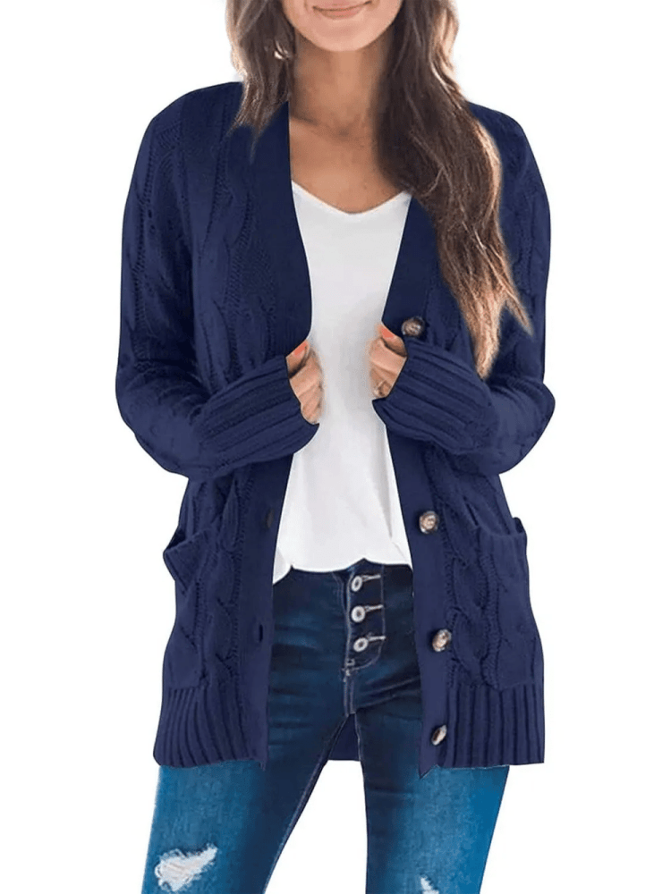 Ulla | Kuscheliger Cardigan mit Zöpfen