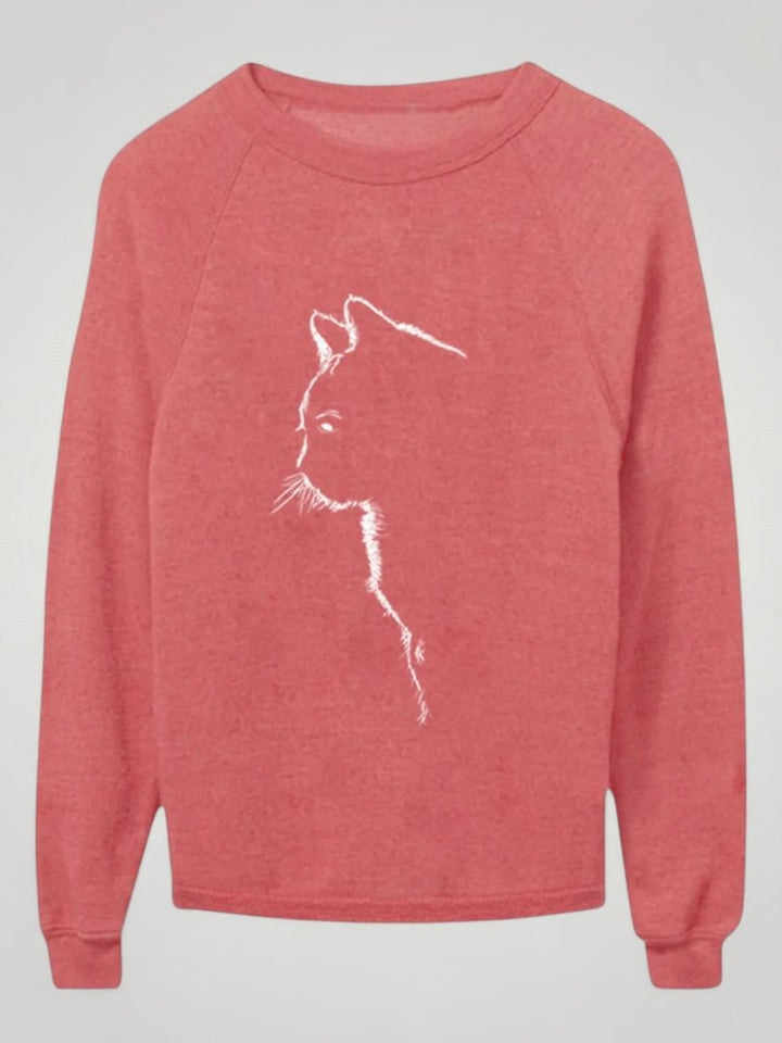 Dörte | Bequemer Pullover mit Charmantem Katzendruck