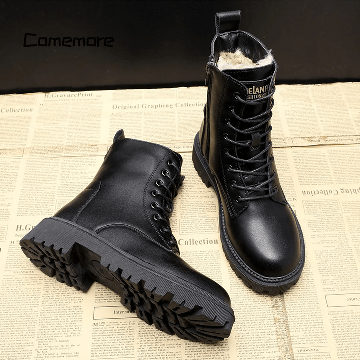 Andrea | chwarze Leder-Winterstiefel