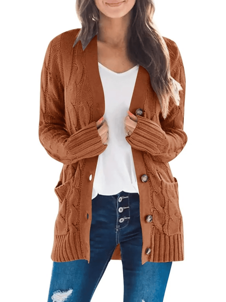 Ulla | Kuscheliger Cardigan mit Zöpfen