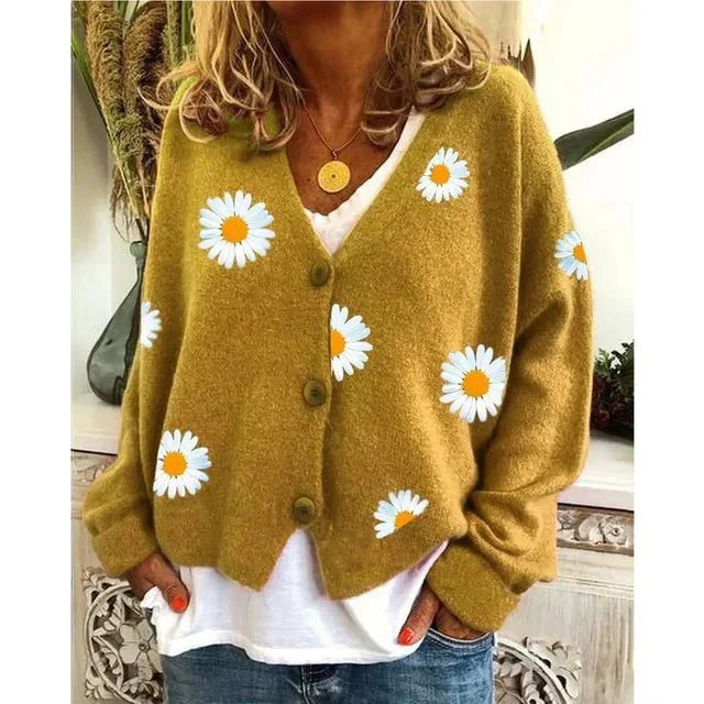 Rosa | Stilvoller Casual Blumen-Kardigan