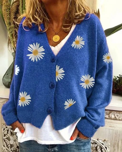 Rosa | Stilvoller Casual Blumen-Kardigan