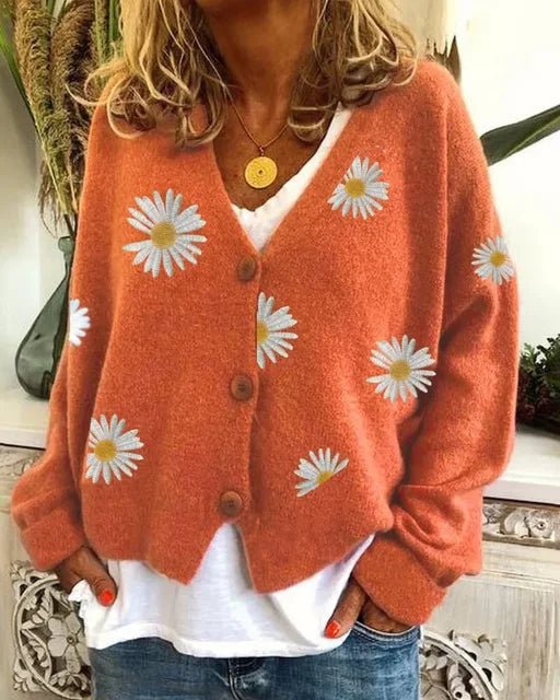 Rosa | Stilvoller Casual Blumen-Kardigan