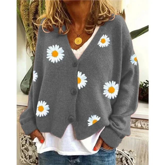 Rosa | Stilvoller Casual Blumen-Kardigan