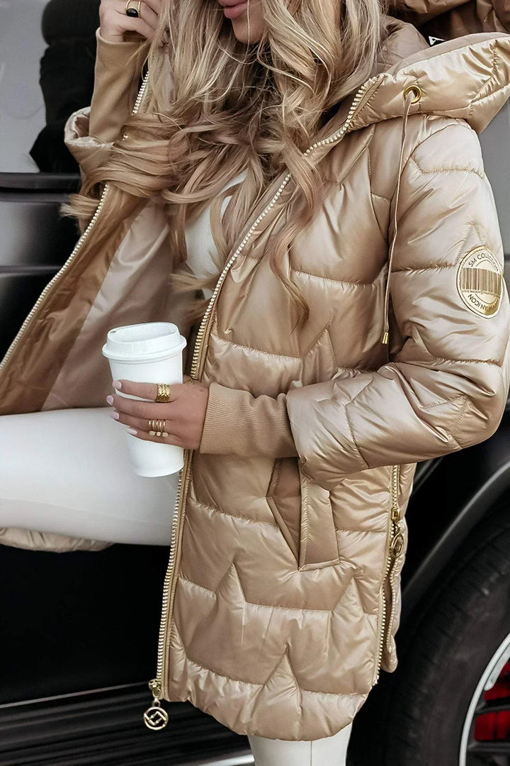 Lina | Lange, warme Steppjacke mit großzügiger Kapuze