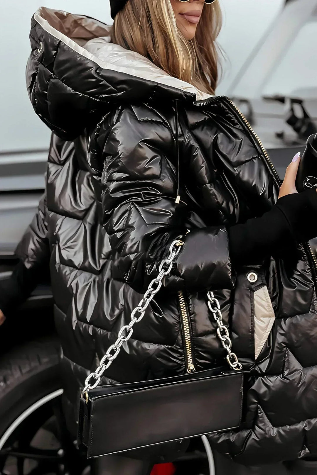 Lina | Lange, warme Steppjacke mit großzügiger Kapuze