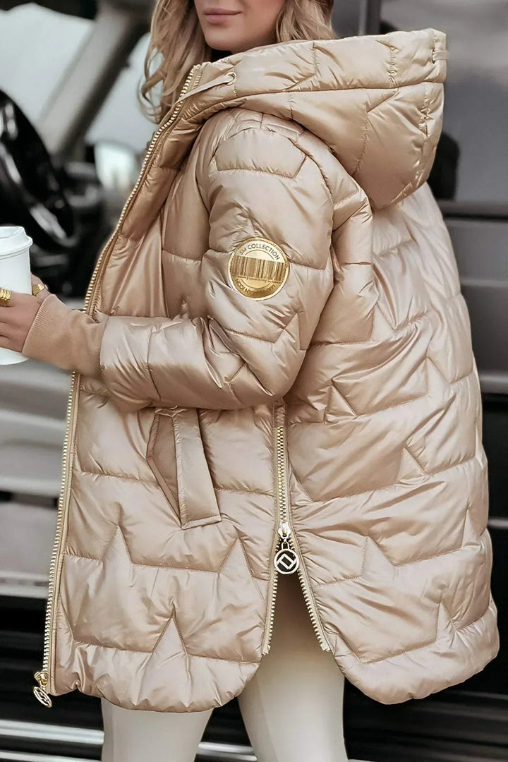 Lina | Lange, warme Steppjacke mit großzügiger Kapuze