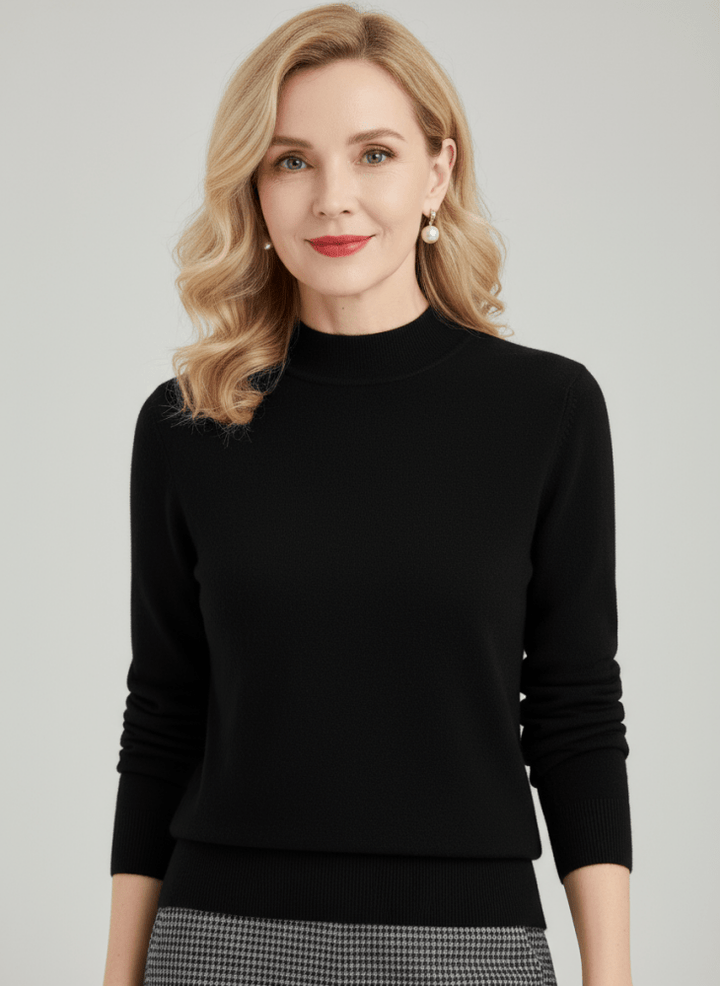 Antje | Bequemer Wollpullover mit hohem Kragen