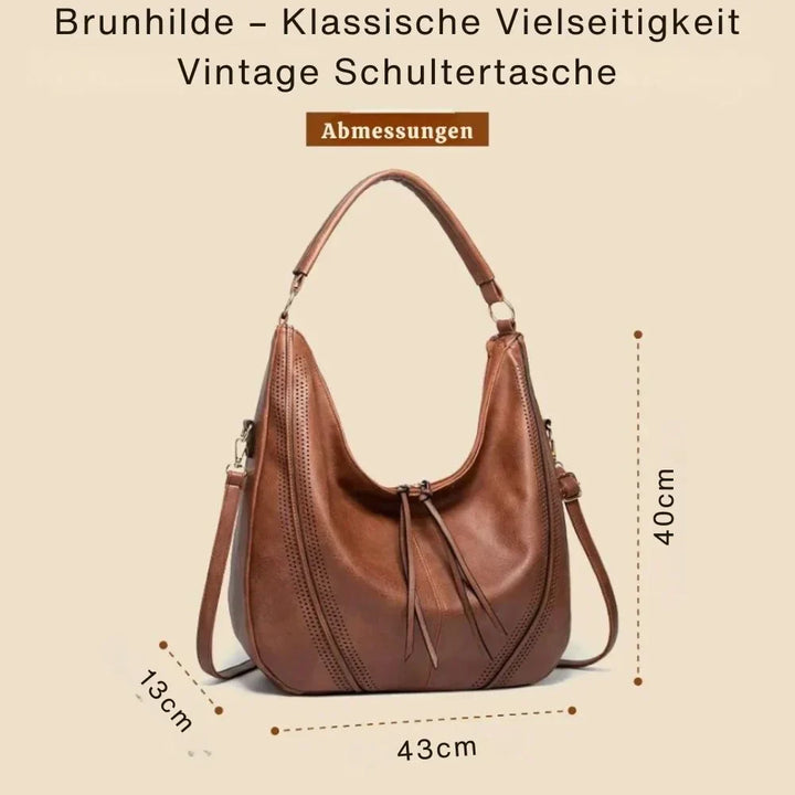 Brunhilde – Klassische Vielseitigkeit Vintage Schultertasche